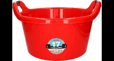 Plastic Forte Afwasbak - 15L - rood - 42 x 40 x 25 cm - met handvatten - teiltje