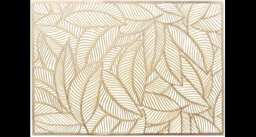 Unique Living Placemat Nissa - 8x - goud bladmotief - 30 x 45 cm