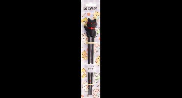 Tokyo Design Studio - Kinder Eetstokjes Lucky Cat - Zwart - 1 Paar Chopsticks