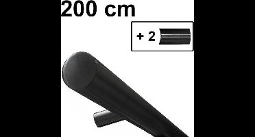IVOL Design trapleuning zwart 200 cm met 2 houders