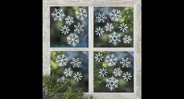 Gingerray Sneeuwvlok raamsticker - 24 stuks