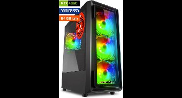 ScreenON - Game Computer / Gaming PC - Ryzen 7 - 2TB M.2 SSD - 64GB RAM - RTX 4060 - Game PC TX46281 - Windows 11