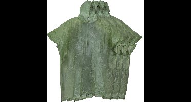 Benson Regenponcho met capuchon - 4x - groen - herbruikbaar - PVC