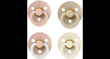 Bibs fopspeen 0-6 maand set 4 stuks Blush,Vanilla,Ivory en Blush Glow maat 1