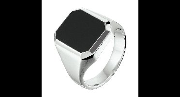 Vigor zegelring onyx - Zilver