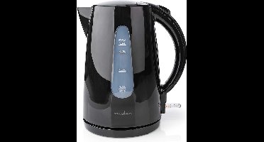 Nedis Waterkoker - 1.7 l - Kunststof - Zwart - 360 graden draaibaar - Verborgen verwarmingselement - Strix-controller - Droogkookbeveiliging