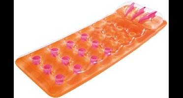 Bestway Luchtbed - oranje - met hoofdkussen - 188 cm - zwembad luchtmatras - strand opblaas speelgoed - luchtbedden