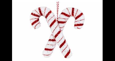 Hanger Candy Cane Rood Wit 17x3xh17cm Ku Nststof