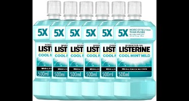 Listerine Cool Mint Mild Mondwater - 6 x 500 ml