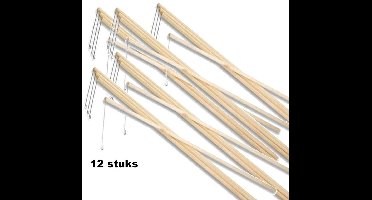 Lampionstokjes hout pak/12 stuks- lengte: 55 cm