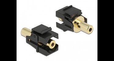Delock Keystone Module stereo jack female 3.5 mm 3 pin to stereo jack female 3.5 mm 3 pin gold plated black