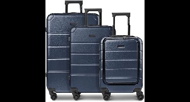 Police Dublin 4 wielen Kofferset 3-delig met uitbreidingsplooi - Harde bagage - Combinatieslot - dark blue