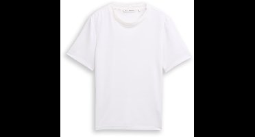 Tom Tailor Denim - T-shirt met losse pasvorm - Maat L - White