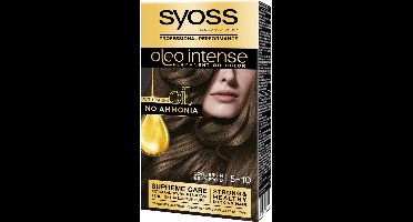 Syoss Oleo Intense 5-10 Haarverf - Natuurlijk Lichtbruin - Permanente Haarkleuring - Ammoniakvrij - Met Voedende Oliën - 100% Grijsdekking - Langdurige Kleur - 1 stuk