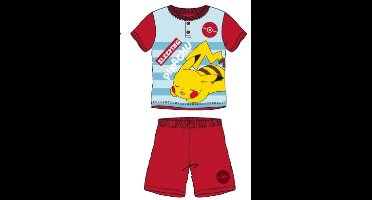 Pokemon shortama - Maat 140 - Rood - Pokémon Pikachu - Pyjama