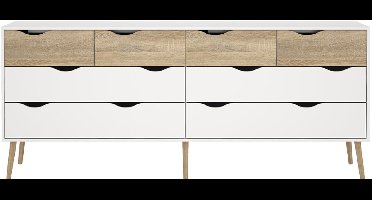 Giga Living Ladekast Oslo - Wit/Naturel - 200x80x60cm