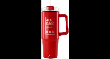 Ajax-drinkfles rood met rietje