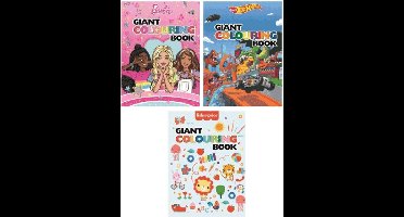 Twisk kleurboek Barbie Hot Wheels Fisher Price groot creatief boek.