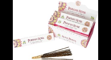 Himalaya Premium Perzische Rozengeur Wierookstokjes, 12 stuks (15 g per stuk) - Ideaal voor meditatie, yoga, gebed, ontspanning, een verfijnde bloemensfeer met Kajal Sticker