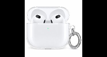 Case geschikt voor AirPods 3 Gen (2021) Hoesje – Transparant TPU Case met Ring - Helder