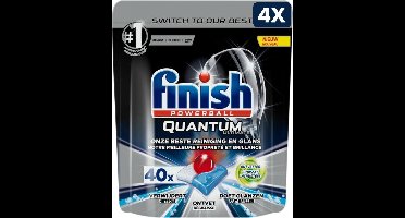 4 x Finish Powerball - Quantum Ultimate - Vaatwastabletten - Ontvetter - 40 stuks per verpakking