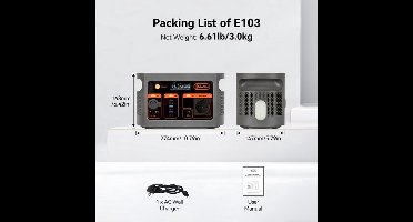 Powerstation – Draagbare Generator – Noodstroom – Camping Accu – Zonne-energiegenerator – 300W Sinusuitgang – 179,2Wh LFP-batterij met LED en Temperatuurcontrole