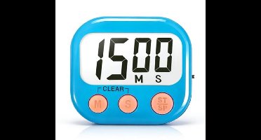 Digitale timer, klassentimer voor docenten, geschikt voor koken, tijdmanagement bij het leren, experimenten, luid alarm, magnetische voet, blauw.