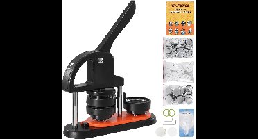 Flolife - Button Maker Machine 25/32/58 mm – Complete Pin Maker Set met Onderdelen – Ergonomische Handgreep Punch Press Kit