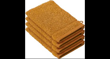 De Witte Lietaer Washandjes Stephanie Copper - 15 x 21 cm - set 4 stuks - Oranje - Katoen