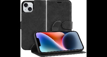 Just in Case hoesje geschikt voor iPhone 14 Hoesje met Pasjeshouder - Premium Bookcase - Zwart