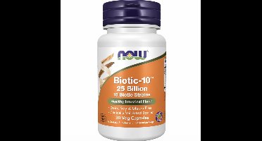 NOW Foods Biotic-10 25 Billion CFU – 30 Vegetarische Capsules | 10 biotische Stammen & FOS