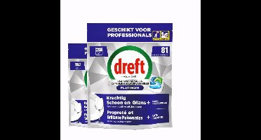 Dreft Platinum Regular All-in One Vaatwastabletten – 162 tabs (2x81)
