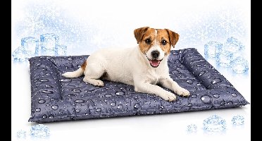 Koelmat hond - verkoelend hondenbed - S - 66x56x6 cm - Drop Grijs - waterdicht koelbed met veilige gelvulling