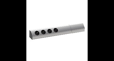 BACHMANN CASIA 4x geaard stopcontact, Roestvrij staal