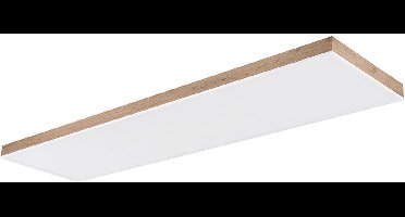 LED plafondlamp woonkamerlamp eetkamerlamp, aluminium kunststof houtlook wit MDF, afstandsbediening dimbaar CCT memory/nachtlicht timer, 36W 2250lm 2700-6500K, L 120 cm