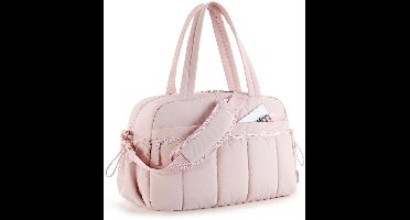Dames Reistas & Sporttas – Handbagage – Met Droog-Natte Scheiding – Geschikt voor Fitness & Reizen – Waterafstotend – Roze – 42x19x30cm