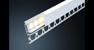 Paulmann 78404 LumiTiles LED-strip inbouwprofiel met diffuser, 1 meter, geanodiseerd aluminium, satijnen afwerking, spatwaterdicht, badkamerverlichting