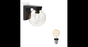 Philips Hue Ulio Wandlamp voor Buiten Down (Zwart) - Buitenlamp - E27 - Warmwit Licht - Hue White Filament