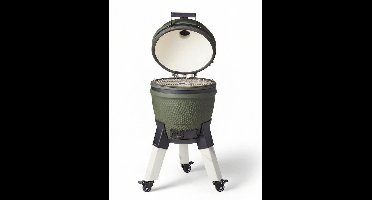 Moddern Original Kamado - aluminium marmer-look poten met wielen met rem - 8 tot 12 personen - Green