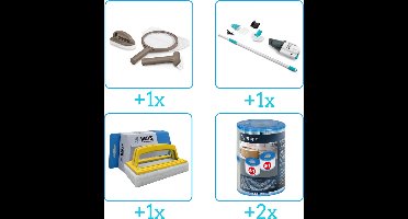 Zwembad Onderhoudspakket - Onderhoud Zwembad - bevat Scrubpad - Schepnet - Borstel - Stofzuiger - Scrubborstel en Filters (4-delig)