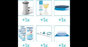 Zwembad Accessoirepakket voor Intex Easy Set Zwembad - 396x84 cm - Rond - Opblaasbaar - Intex - 28143NP - 6-delig