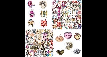 Anatomische stickers met organen en cartoons voor decoratie van laptops, albums en koffers - 100 stuks