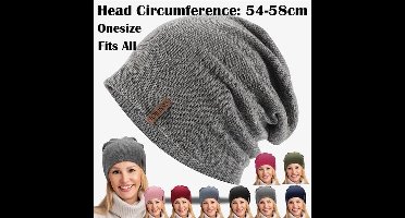 Slouch Beanie - Elastisch - Zacht - Comfortabel - Klassieke Modestijlen - Lange Beanie - Perfect Voor Lente, Herfst En Winter - Voor Mannen En Vrouwen - ééN Maat - Grijs