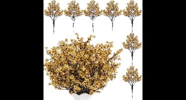 7 Boeket Simulatie Bloemen - Kunstmatige Boeket - Simulatie Zijde Bloemen - Huis DIY Decoratie Simulatie Bloemen - Geschikt Voor Bruiloft / Tafel / Huis Decoratie (Gouden)