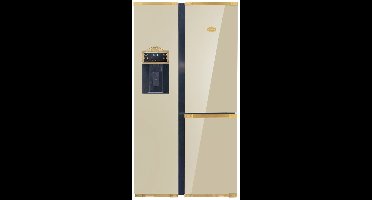 Retro- koelkast- Side-by-side KAISER KS 90300 ElfAD Bio-ivoorkleurige, No Frost 538 L 183 cm