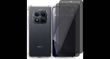 Hoesje geschikt voor Xiaomi Redmi Note 15 Pro Plus 5G / Poco M8 Pro 5G – CrystalClear Back Cover – Schokbestendig – 2 Stuks Privacy Screenprotector Full Cover