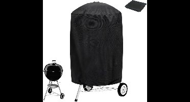 BBQ hoes waterdicht - Barbecue beschermhoes - BBQ accessoires - BBQ Hoes - Ronde bbq hoes - Oxford - UV- en Waterdicht - 62cmx105cm - zwart - Opvouwbaar