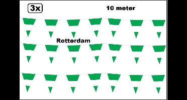 3x Vlaggenlijn Rotterdam 10 meter - Vlaggetjes thema feest voetbal festival 010