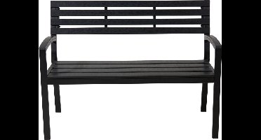 Relaxwonen Tuinbank – Weerbestendig Staal – Draagvermogen 220 kg – 115x 55 x 85 cm – Zwart