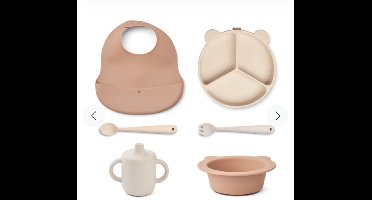 Liewood - Siliconen Baby Eetset - Giftset - Stina - Stina Gift Set - Tuscany Rose